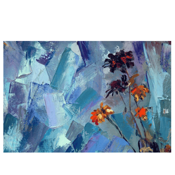 Abstract Fading Flowers Yağlı Boya Dokulu TabloYağlı Boya Dokulu Çiçek TablolarıTablolife