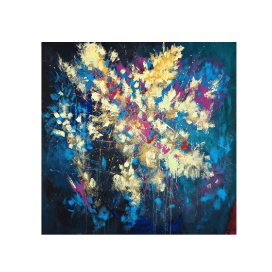Abstract Fireworks Yağlı Boya Dokulu TabloYağlı Boya Dokulu Soyut TablolarTablolife