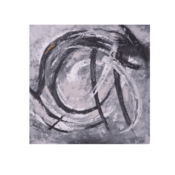 Abstract Gray Hole Yağlı Boya Dokulu TabloYağlı Boya Dokulu Soyut TablolarTablolife