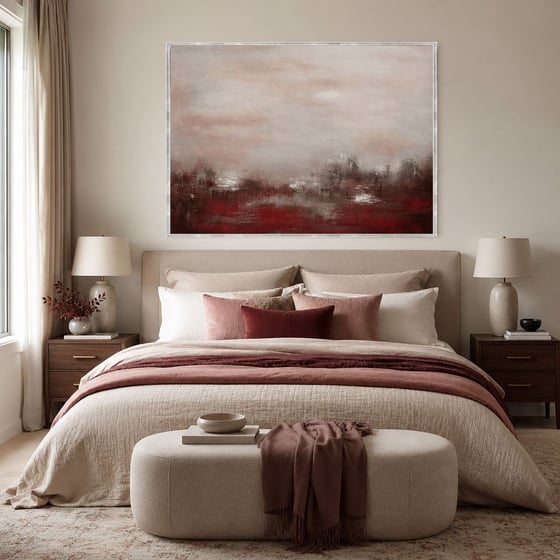 Abstract Red Sea Yağlı Boya Dokulu TabloYağlı Boya Dokulu Soyut TablolarTablolife
