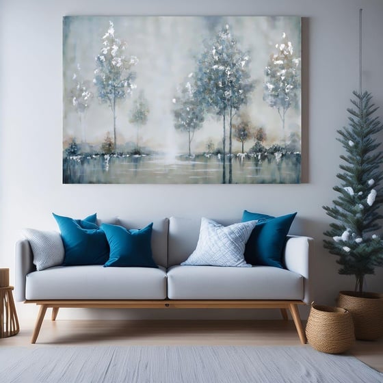 Abstract Winter Yağlı Boya Dokulu TabloYağlı Boya Dokulu Soyut TablolarTablolife