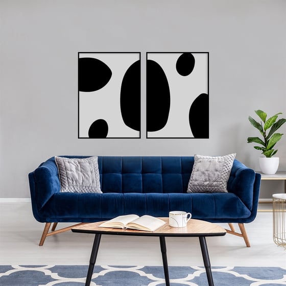 Black Dots Çerçeveli Poster SetiPosterlerTablolife.com