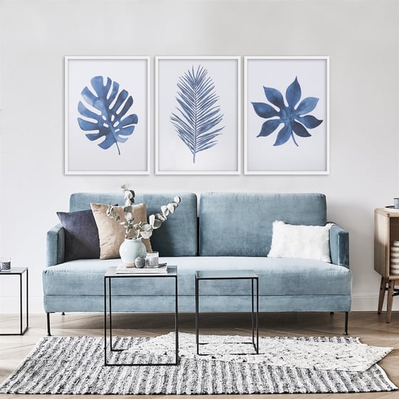 Blue Leaf 2 Çerçeveli Poster SetiPosterlerTablolife.com