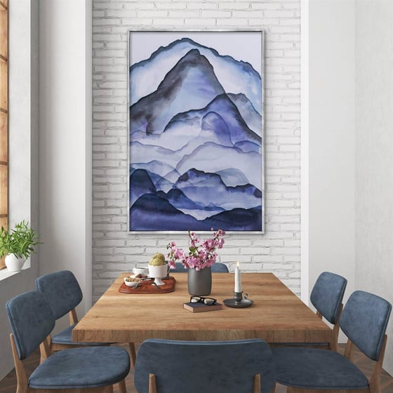 Blue Mountains - Yağlı Boya Dokulu TabloYağlı Boya Dokulu Soyut TablolarTablolife.com