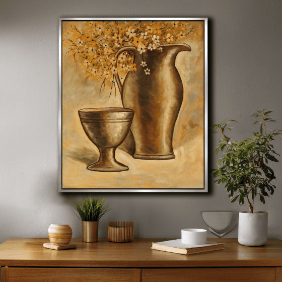 Çağdaş Dekoratif Natürmort Handmade Tamamı Yağlı Boya TabloYağlı Boya Dokulu Soyut TablolarTablolife