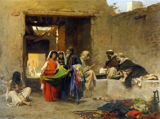 Çarşıda - Kanvas Tablo