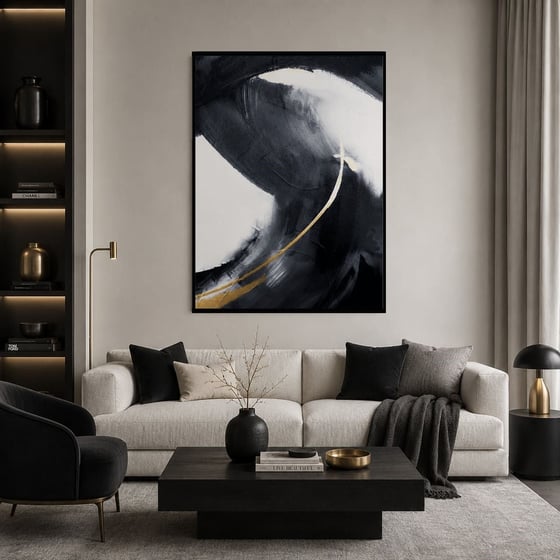 Coal Black Yağlı Boya Dokulu TabloYağlı Boya Dokulu Soyut TablolarTablolife
