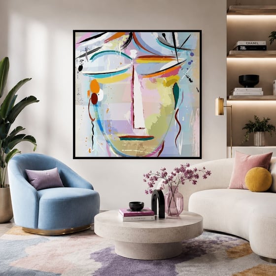 Facial Features Yağlı Boya Dokulu TabloYağlı Boya Dokulu Soyut TablolarTablolife