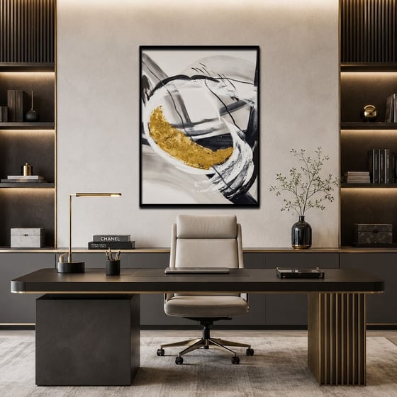 Golden Strike Yağlı Boya Dokulu TabloYağlı Boya Dokulu Soyut TablolarTablolife