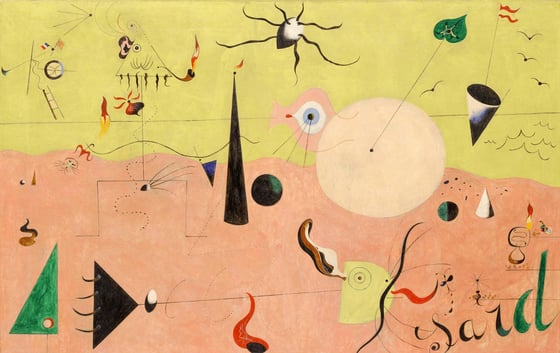 Joan Miro The Hunter (Catalan Landscape) Kanvas TabloÜnlü Ressamların TablolarıTablolife