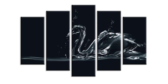 Kuğu - 5 Parçalı Kanvas Tablo