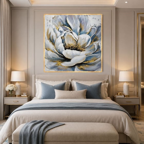 Majestic Flower Yağlı Boya Dokulu TabloYağlı Boya Dokulu Soyut TablolarTablolife