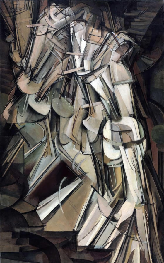 Marcel Duchamp Nude Descending a Staircase No 2 Kanvas TabloÜnlü Ressamların TablolarıTablolife