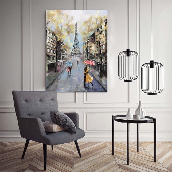 Paris Sokaklarında Aşk Kanvas TabloVintage-RetroTablolife.com