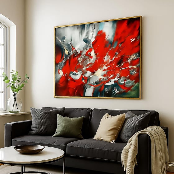 Red Depth Yağlı Boya Dokulu TabloYağlı Boya Dokulu Soyut TablolarTablolife