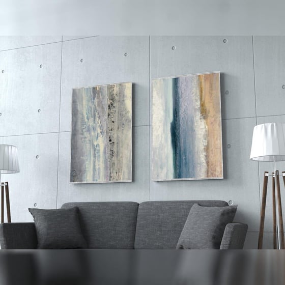 Relacio İkili Set Yağlı Boya Dokulu TabloYağlı Boya Dokulu Soyut TablolarTablolife.com