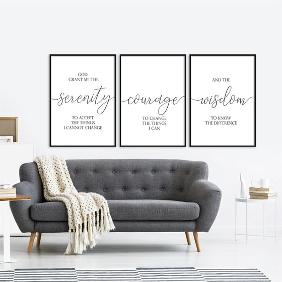Serenity Courager Wisdom Çerçeveli Poster SetiPosterlerTablolife.com