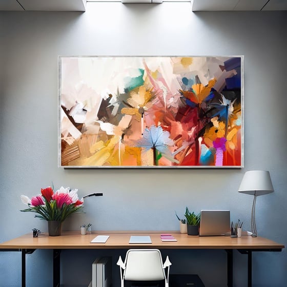 Sharp Flowers Yağlı Boya Dokulu TabloYağlı Boya Dokulu Soyut TablolarTablolife