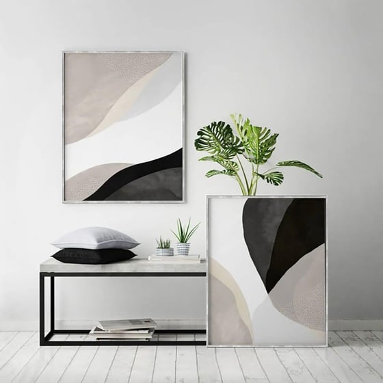 Soft İkili Set Yağlı Boya Dokulu TabloYağlı Boya Dokulu Soyut TablolarTablolife.com