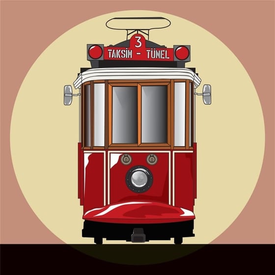 Taksim Tünel Tramvayı - Kanvas Tablo