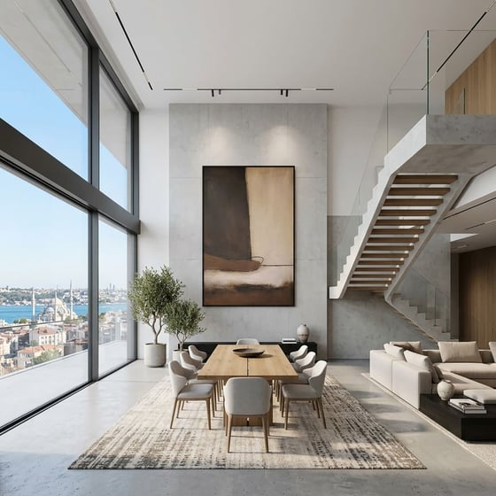Toprak Tonları Minimalist Soyut Yağlı Boya Dokulu TabloYağlı Boya Dokulu Soyut TablolarTablolife