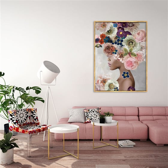 Women İn Flowers  2 - Yağlı Boya Dokulu Tablo