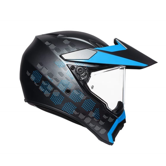 Agv AX9 Multi Antartica Matt Black/Cyan Kapalı Kask