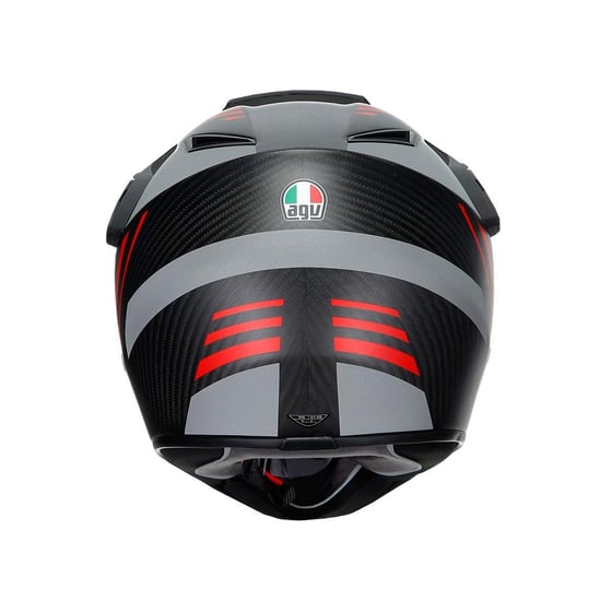 Agv Ax9 Multi Refractive Adv Corbon Red Kapalı Kask 