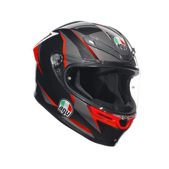 Agv K6S Mplk Slashcut Blk Grey Red Kapalı Kask