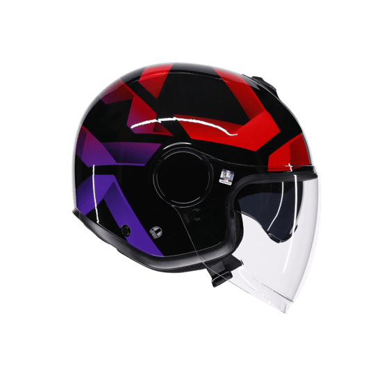 Agv Eteres Camogli Black Red Purple Açık Kask
