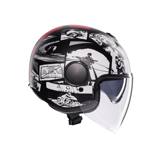 Agv Eteres  History Matt Black White Red  Açık Kask