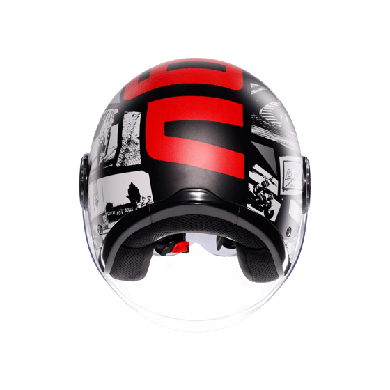 Agv Eteres  History Matt Black White Red  Açık Kask