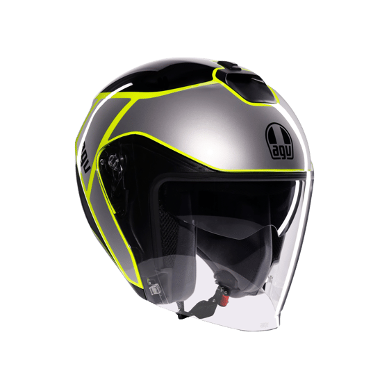 Agv İrides Davao Black Grey Yellow Fluo Kapalı Kask