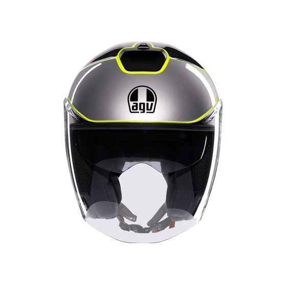 Agv İrides Davao Black Grey Yellow Fluo Kapalı Kask