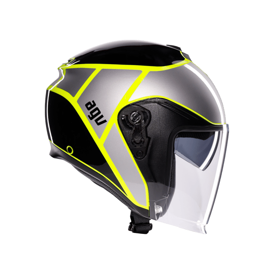 Agv İrides Davao Black Grey Yellow Fluo Kapalı Kask