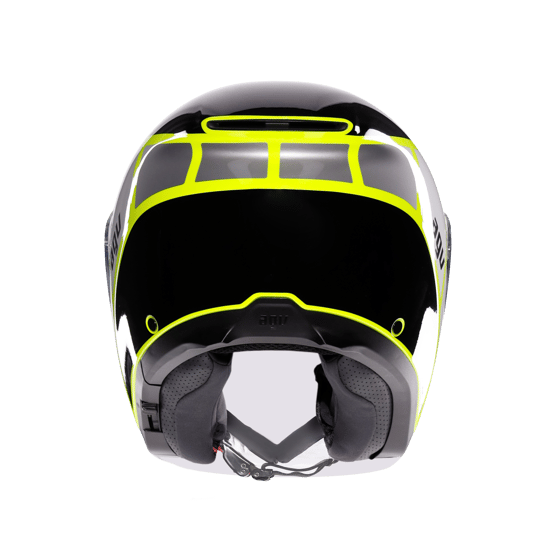 Agv İrides Davao Black Grey Yellow Fluo Kapalı Kask