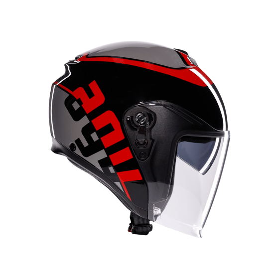 Agv irides Valenza Matt Grey Blk Red Açık Kask