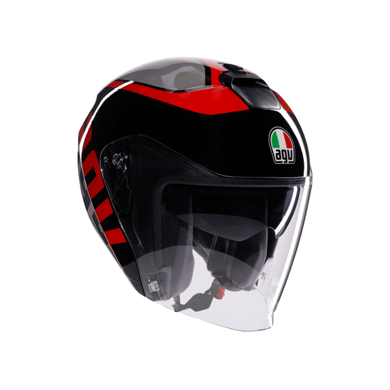 Agv irides Valenza Matt Grey Blk Red Açık Kask