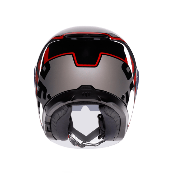Agv irides Valenza Matt Grey Blk Red Açık Kask