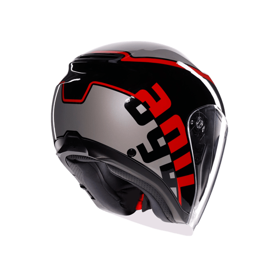 Agv irides Valenza Matt Grey Blk Red Açık Kask