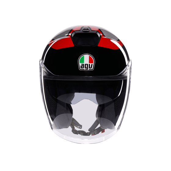 Agv irides Valenza Matt Grey Blk Red Açık Kask