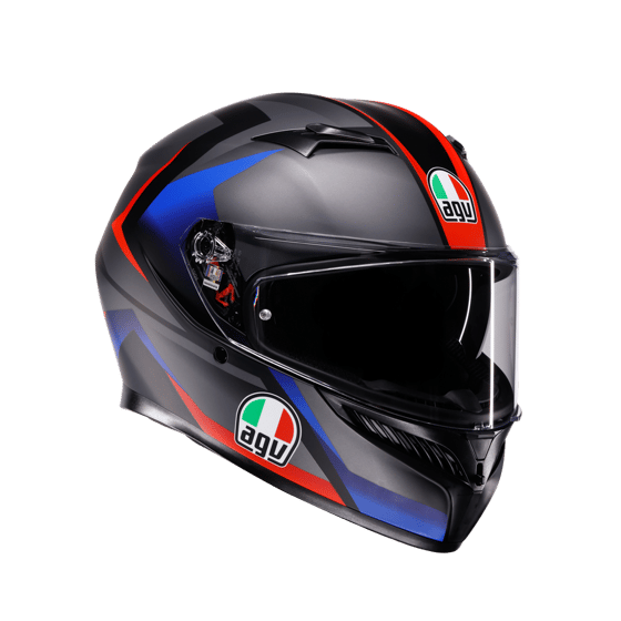 Agv K3 Mplk Striga Matt Black Blue Red Kapalı Kask