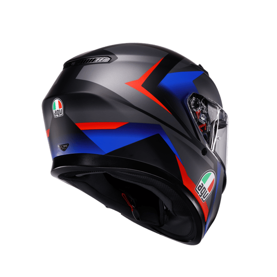 Agv K3 Mplk Striga Matt Black Blue Red Kapalı Kask