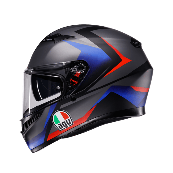 Agv K3 Mplk Striga Matt Black Blue Red Kapalı Kask