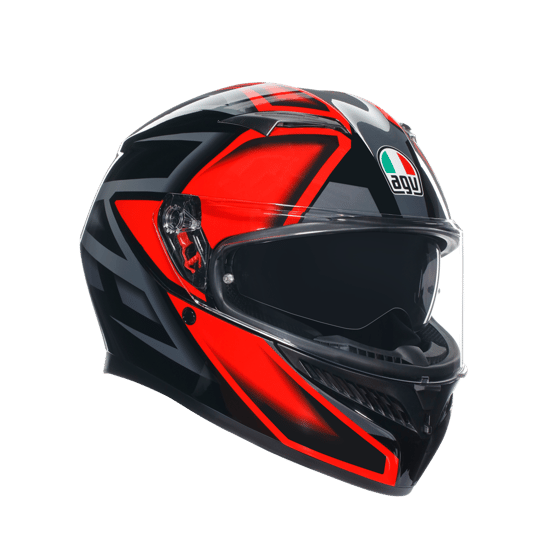 Agv K3 Compound Black Red Kapalı Kask