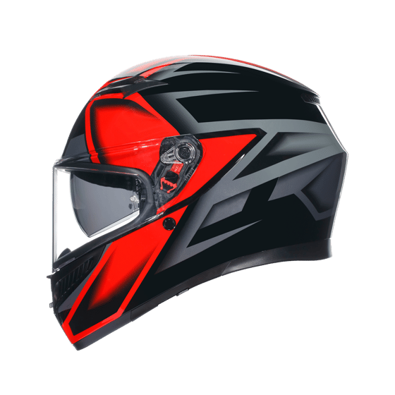 Agv K3 Compound Black Red Kapalı Kask