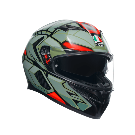 Agv K3  Decept Matt Black Green Red Kapalı Kask