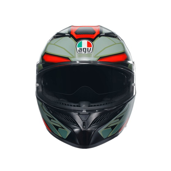 Agv K3  Decept Matt Black Green Red Kapalı Kask