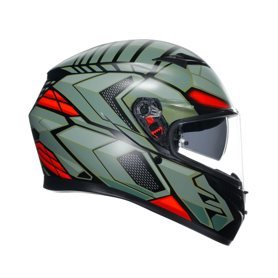 Agv K3  Decept Matt Black Green Red Kapalı Kask