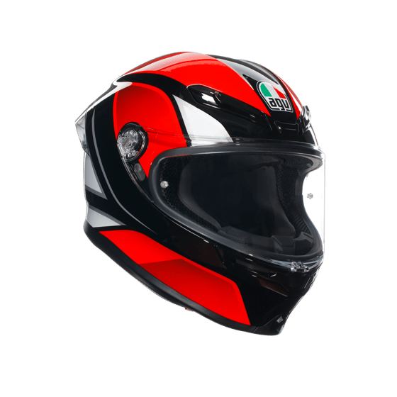 Agv K6 S Hyphen Black Red White Kapalı Kask
